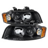 SPYDER 9025938 | Xtune Audi A4 02-05 Halogen Only Crystal Headlights Black HD-JH-AA402-AM-BK; 2002-2005 Alternate Image 1