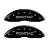 MGP 18031SPOPBK | 4 Caliper Covers Engraved Front & Rear Pontiac Black finish silver ch; 2004-2005 Alternate Image 1