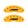 MGP 10119SSPOYL | 4 Caliper Covers Engraved Front & Rear SPORT Yellow finish black ch; 2011-2014 Alternate Image 2