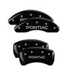 MGP 18025SPOPBK | 4 Caliper Covers Engraved Front & Rear Pontiac Black finish silver ch; 2007-2009 Alternate Image 6