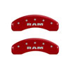 MGP 55001SRAMRD | 4 Caliper Covers Engraved Front & Rear RAM Red finish silver ch; 2012-2012 Alternate Image 2