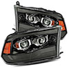 AlphaRex 880593 | Dodge Ram 1500HD PRO-Series Proj Headlights Plank Style Black w/Seq Signal/Smoked DRL; 2009-2018 Alternate Image 1