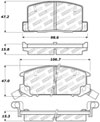 Stoptech 309.06570 | StopTech Sport Brake Pads Toyota MR2, Rear; 1991-1995 Alternate Image 2