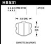 Hawk Performance HB531Q.570 | Hawk DTC-80 06-13 Chevy Corvette Z06 Front Race Brake Pads; 1980-2006 Alternate Image 3