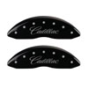 MGP 35015SCADBK | 4 Caliper Covers Engraved Front & Rear Cursive/Cadillac Black finish silver ch; 2007-2020 Alternate Image 1