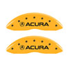 MGP 39011SACUYL | 4 Caliper Covers Engraved Front & Rear Acura Yellow finish black ch; 2007-2013 Alternate Image 2