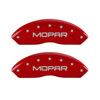 MGP 42007SMOPRD | 4 Caliper Covers Engraved Front & Rear MOPAR Red finish silver ch; 2012-2012 Alternate Image 1