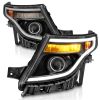 ANZO 111575 | 11-15 Ford Explorer (w/Factory Halogen HL Only) Projector Headlights w/Light Bar Black Housing; 2011-2015 Alternate Image 1