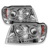 SPYDER 5011152 | Spyder Jeep Grand Cherokee ( Non Laredo Limited Sport Version ) Halo LED ( Replaceable LEDs ) Projector Headlights - Chrome - (PRO-YD-JGC99-HL-C); 1999-2004 Alternate Image 1