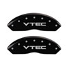 MGP 39005SVTCBK | 4 Caliper Covers Engraved Front & Rear Vtech Black finish silver ch; 2002-2006 Alternate Image 1