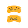 MGP 35008SCADYL | 4 Caliper Covers Engraved Front & Rear Cursive/Cadillac Yellow finish black ch; 2013-2016 Alternate Image 3