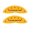 MGP 13008SCV6YL | 4 Caliper Covers Engraved Front & Rear C6/Corvette Yellow finish black ch; 2005-2013 Alternate Image 2