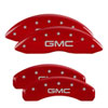 MGP 34217SGMCRD | 4 Caliper Covers Engraved Front & Rear GMC Red Finish Silver Char GMC Sierra 1500; 2019-2021 Alternate Image 1