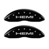 MGP 55001SHEMBK | 4 Caliper Covers Engraved Front & Rear Hemi Black finish silver ch; 2012-2012 Alternate Image 1