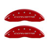 MGP 13008SCV6RD | 4 Caliper Covers Engraved Front & Rear C6/Corvette Red finish silver ch; 2005-2013 Alternate Image 1