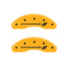 MGP 12199SDD3YL | 4 Caliper Covers Engraved Front & Rear With stripes/Dodge Yellow finish black ch; 2013-2016 Alternate Image 2