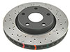 DBA 42809blkxs | 12-20 Volkswagen Golf R Rear 4000 Series Drilled & Slotted Rotor w/Black Hat; 2012-2020 Alternate Image 1