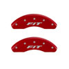 MGP 20208FFITRD | Front set 2 Caliper Covers Engraved Front FIT Red finish silver ch; 2009-2019 Alternate Image 4