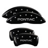 MGP 18011SPOPBK | 4 Caliper Covers Engraved Front & Rear Pontiac Black Finish Silver Char 2008 Pontiac G8; 2008-2009 Alternate Image 1