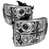 SPYDER 5009500 | Spyder Chevrolet Silverado 1500/2500/3500 Halo LED ( Replaceable LEDs ) Projector Headlights - Chrome - (PRO-YD-CS07-HL-C); 2007-2013 Alternate Image 1