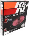 K&N Engineering 661401xr | K&N X-Stream Top Filter X-Stream 14in OD - Red Alternate Image 3