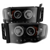 SPYDER 5078797 | Spyder Dodge Ram 1500 / Ram 1500 2500/3500 Projector Headlights - CCFL Halo - LED Black Smoke - (PRO-YD-DR02-CCFL-BSM); 2002-2005 Alternate Image 1