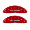 MGP 42011FMOPRD | Front set 2 Caliper Covers Engraved Front MOPAR Red finish silver ch; 2011-2019 Alternate Image 4