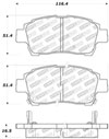 Stoptech 309.08230 | StopTech Sport Brake Pads Pontiac Vibe, Rear; 2003-2006 Alternate Image 2