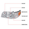 Spec-D Tuning 2LCLH-VIC98-EU | Ford Crown Victoria Chrome Euro Headlight With Corner; 1998-2011 Alternate Image 7