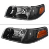 Spec-D Tuning 2LCLH-VIC98JM-EU | Ford Crown Victoria Black Euro Headlight With Corner; 1998-2011 Alternate Image 1