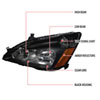 Spec-D Tuning 2LH-ACD03JM-RS | Honda Accord Crystal Housing Headlights - Black; 2003-2007 Alternate Image 6