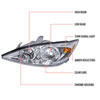 Spec-D Tuning 2LH-CAM02-RS | Toyota Camry Euro Headlights Chrome Housing; 2002-2004 Alternate Image 8