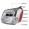 Spec-D Tuning 2lh-eqix05-abm | SPEC-D Tuning Chevrolet Equinox Euro Headlight Chrome Housing; 2005-2009 Alternate Image 5