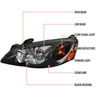 Spec-D Tuning 2lh-g605jm-abm | SPEC-D Tuning Pontiac G6 Euro Headlights - Black; 2005-2010 Alternate Image 5