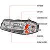 Spec-D Tuning 2LH-IPA00-V2-RS | Chevrolet Impala Chrome Euro Headlights With Led; 2000-2005 Alternate Image 6