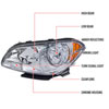 Spec-D Tuning 2LH-MBU08-EU | Chevrolet Malibu Crystal Housing Headlights Chrome; 2008-2012 Alternate Image 6