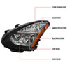 Spec-D Tuning 2lh-rge08jm-rs | SPEC-D Tuning Nissan Rogue Headlights - Black; 2008-2013 Alternate Image 8