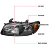 Spec-D Tuning 2LH-SEN00JM-RS | Nissan Sentra Crystal Housing Headlight Black; 2000-2003 Alternate Image 10