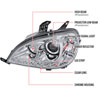 Spec-D Tuning 2LHP-BW16302-TM | Mercedes Benz W163 Ml Projector Headlights Chrome; 2002-2005 Alternate Image 6