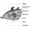 Spec-D Tuning 2LHP-BW16302-TM | Mercedes Benz W163 Ml Projector Headlights Chrome; 2002-2005 Alternate Image 8