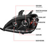 Spec-D Tuning 2LHP-BW16302JM-TM | Mercedes Benz W163 Ml Projector Headlights Black; 2002-2005 Alternate Image 6