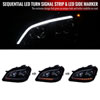 Spec-D Tuning 2lhp-bw16406g-tm | SPEC-D Tuning Mercedes ML W164 Projector Headlights Sequential LED Turn Signal - Glossy Black With Smoke Lens; 2006-2008 Alternate Image 1