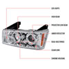 Spec-D Tuning 2LHP-COL04H-TM | Gmc Canyon Halo Led Projector Chrome; 2004-2012 Alternate Image 6