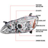 Spec-D Tuning 2LHP-COR03-TM | Spec-D Corolla Halo Projector Headlights; 2003-2007 Alternate Image 7