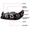 Spec-D Tuning 2LHP-COR93JM-TM | Spec-D Toyota Corolla Projector Headlights; 1993-1997 Alternate Image 6