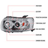 Spec-D Tuning 2LHP-ECAP05-RS | Ford Escape Projector Headlight Chrome With Amber Reflector; 2005-2007 Alternate Image 7