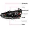 Spec-D Tuning 2LHP-EVO08JM-8-TM | Mitsubishi Lancer Projector Headlight Black Housing R8 Style; 2008-2012 Alternate Image 6