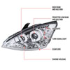 Spec-D Tuning 2LHP-FOC00-TM | Spec-D Ford Focus Led Projector Headlights; 2000-2004 Alternate Image 5