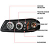 Spec-D Tuning 2LHP-IPA00JM-TM | Chevrolet Impala Halo Led Projector Black; 2000-2005 Alternate Image 7