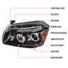 Spec-D Tuning 2LHP-MAG05JM-TM | Dodge Magnum Halo Led Projector Black; 2005-2008 Alternate Image 7